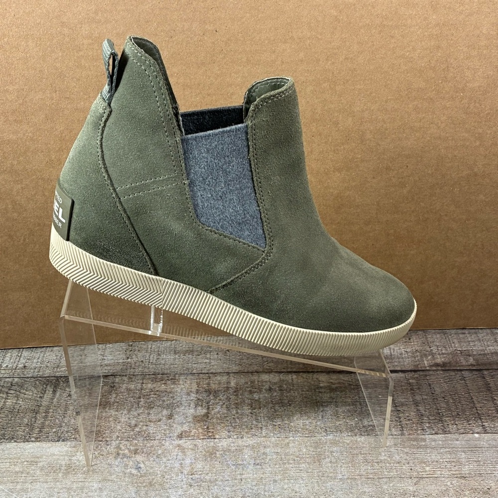 Sorel Out N About Wedge II Women’s Green Slip On Boots Shoes Size 10